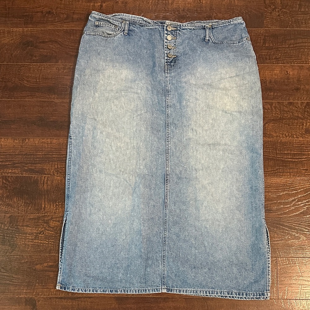 No Boundaries Blue Denim Maxi Skirt